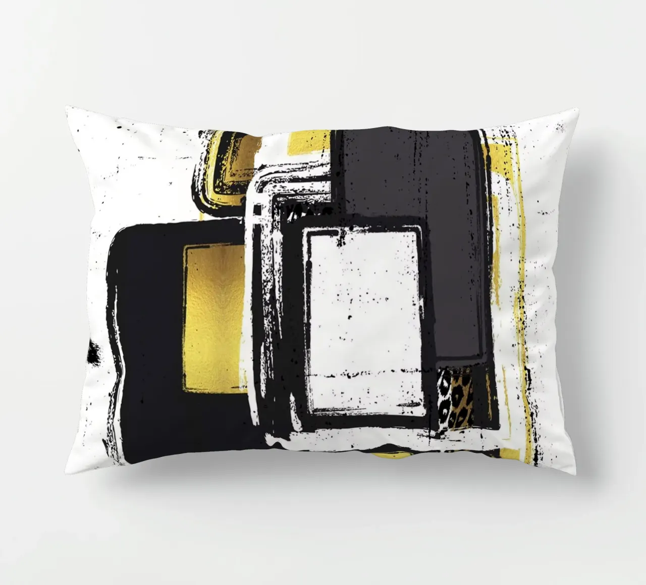 Abstract Painting No. 3 - Corners and edges decorative cushion by Melanie Viola