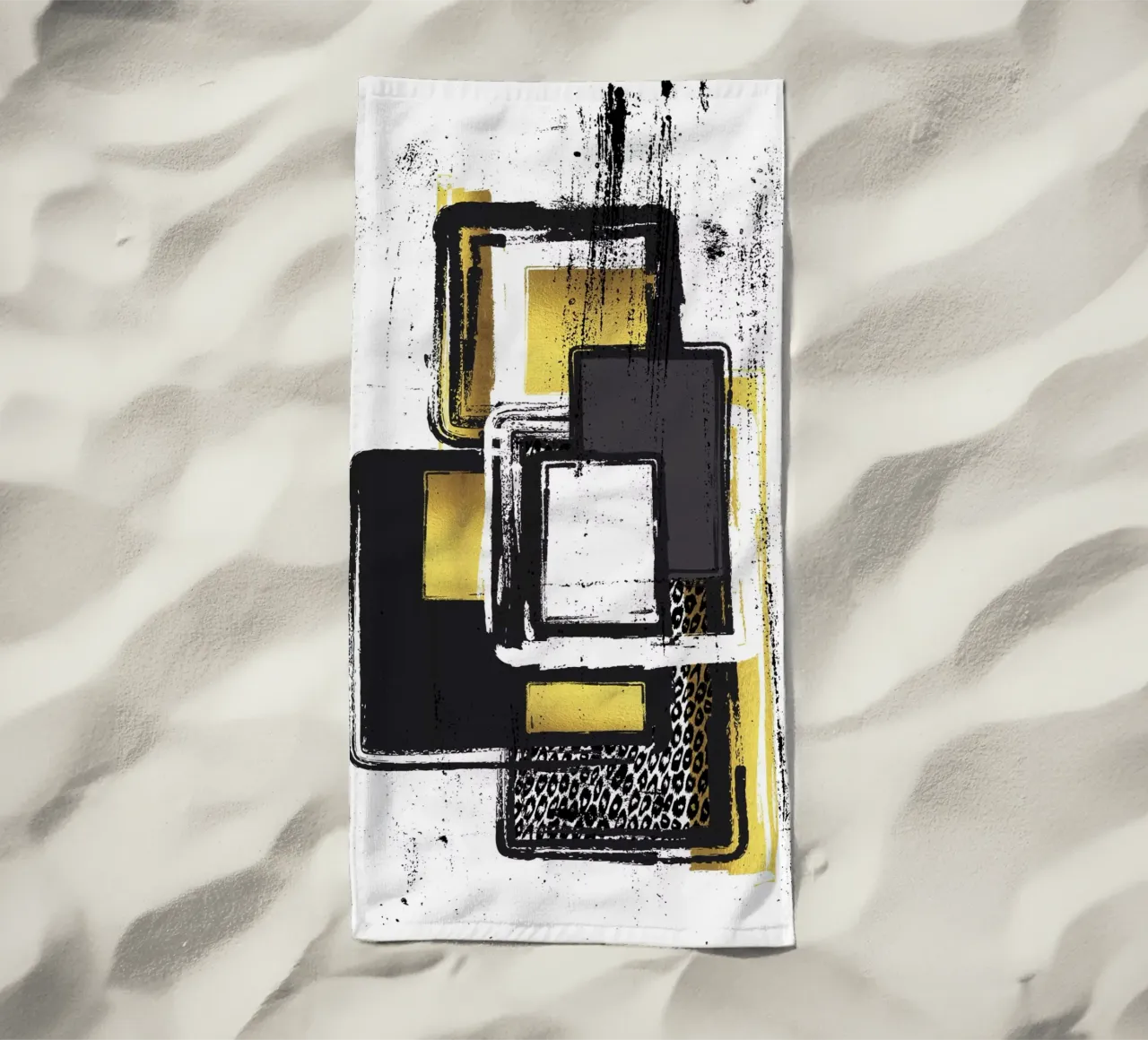 Abstract Painting No. 3 - Corners and edges beach towel by Melanie Viola