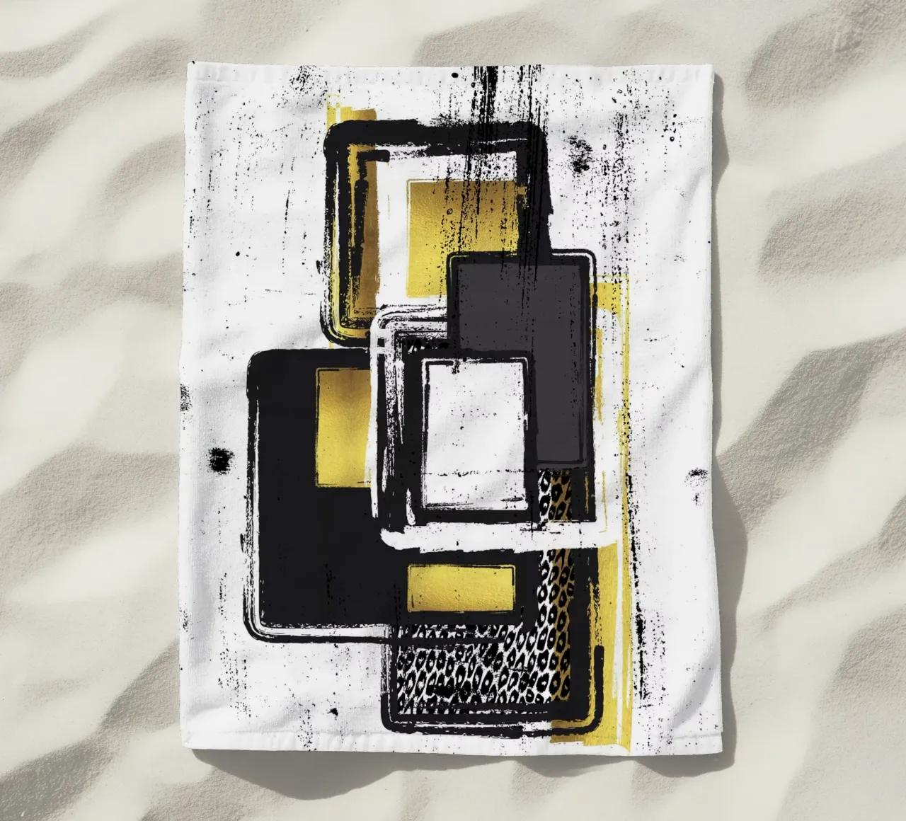 Abstract Painting No. 3 - Corners and edges beach towel by Melanie Viola