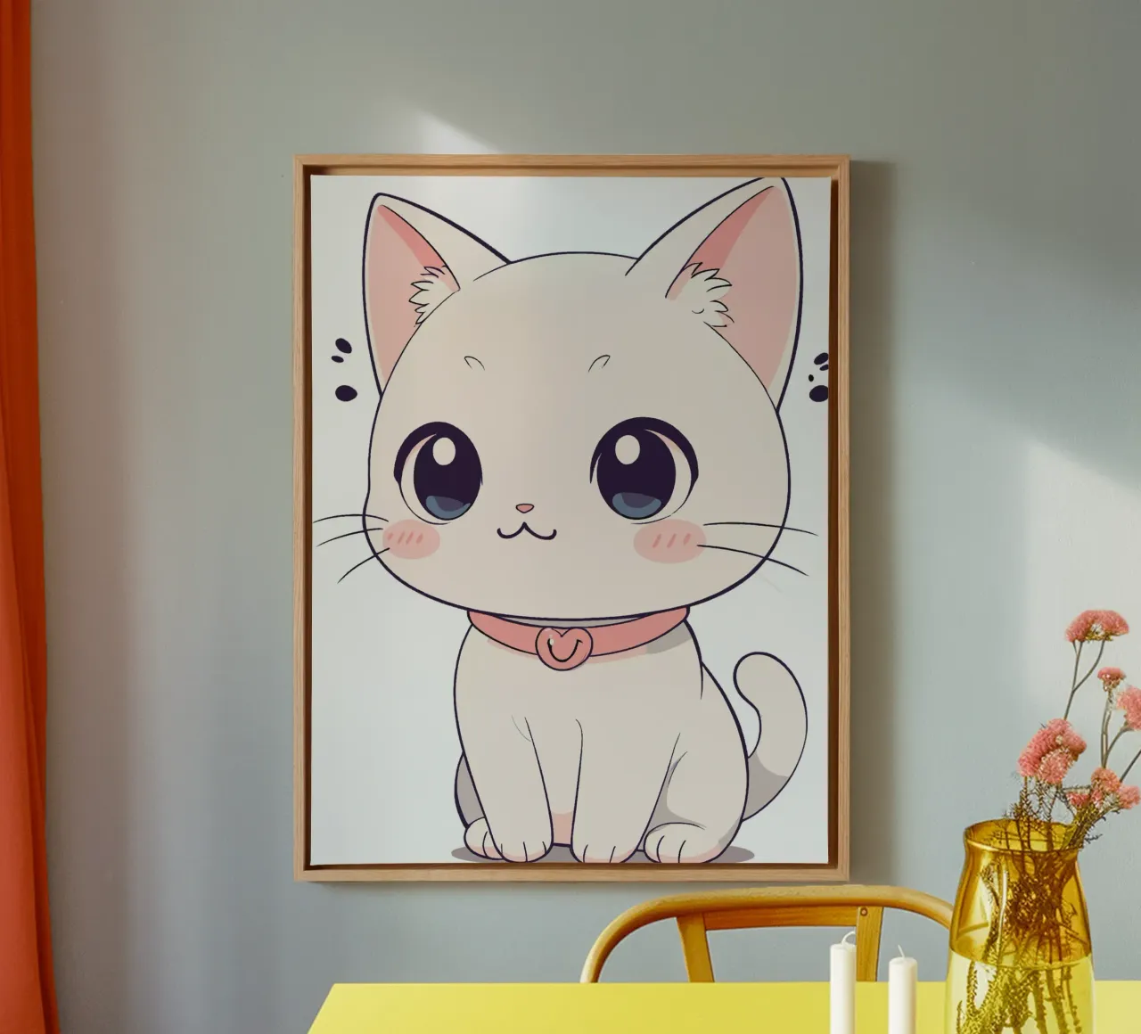 Gatto carino tela con Cornice a cassetta da artdesign1985