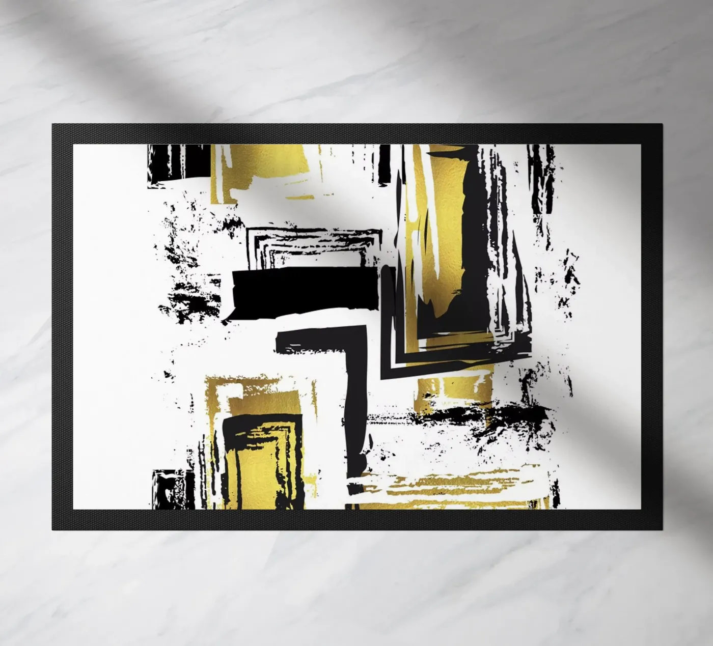 ART ABSTRACTUEL Structures anguleuses paillasson de Melanie Viola