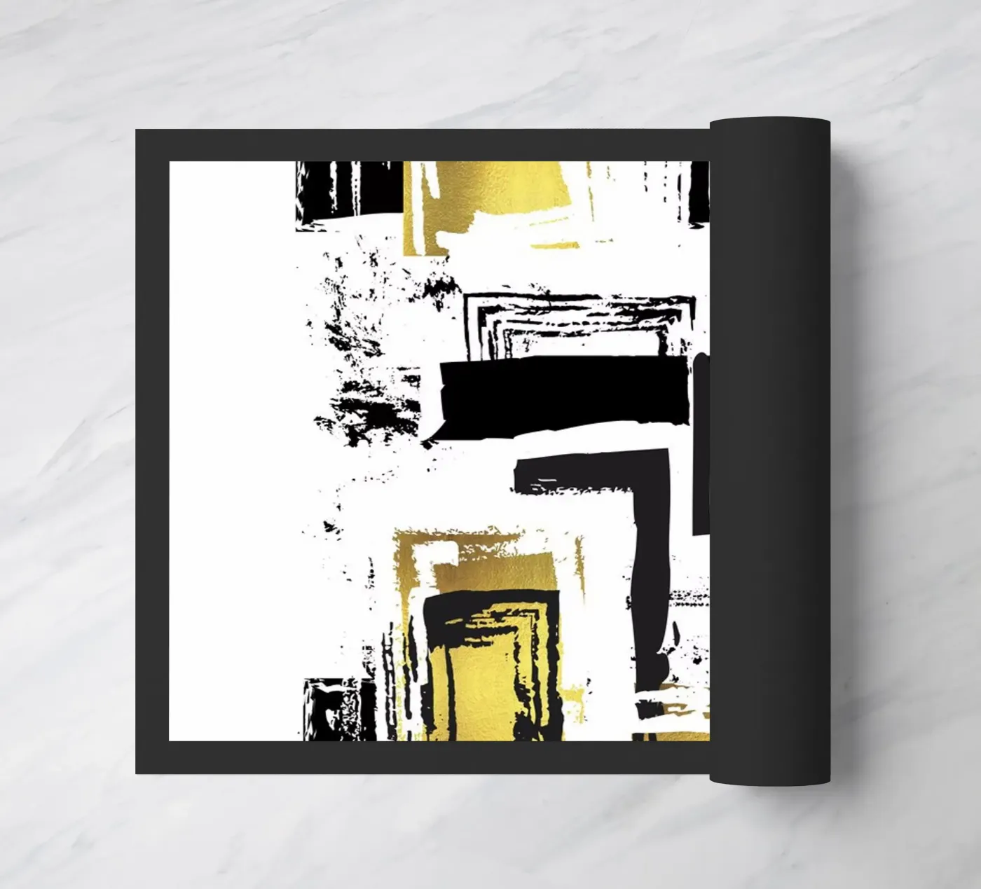 ART ABSTRACTUEL Structures anguleuses paillasson de Melanie Viola