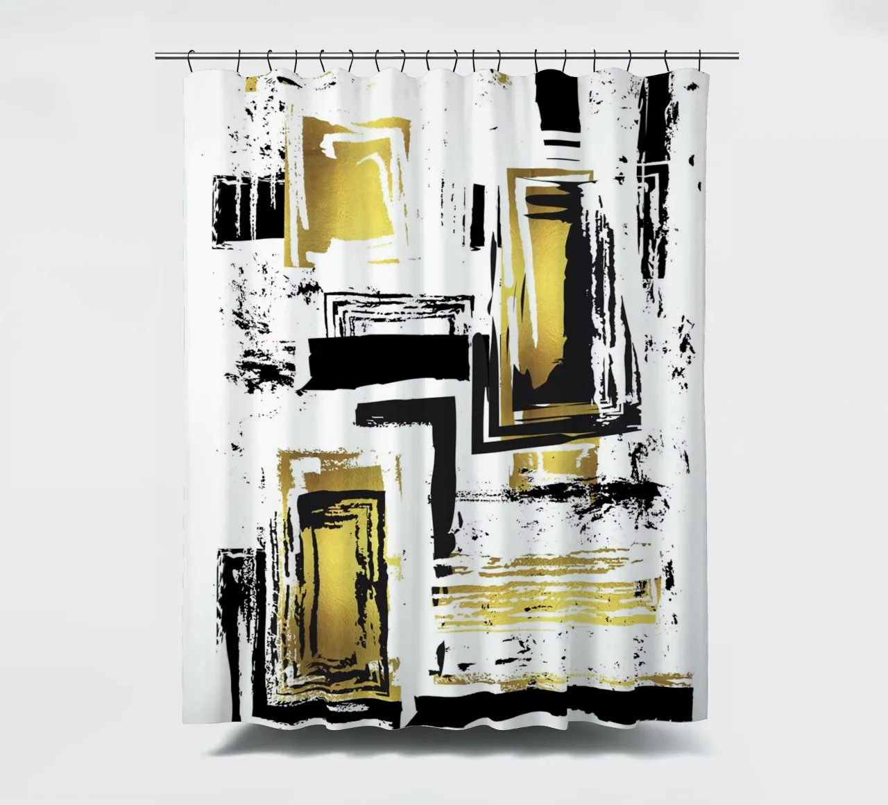 ABSTRACT ART Angular structures shower curtain by Melanie Viola
