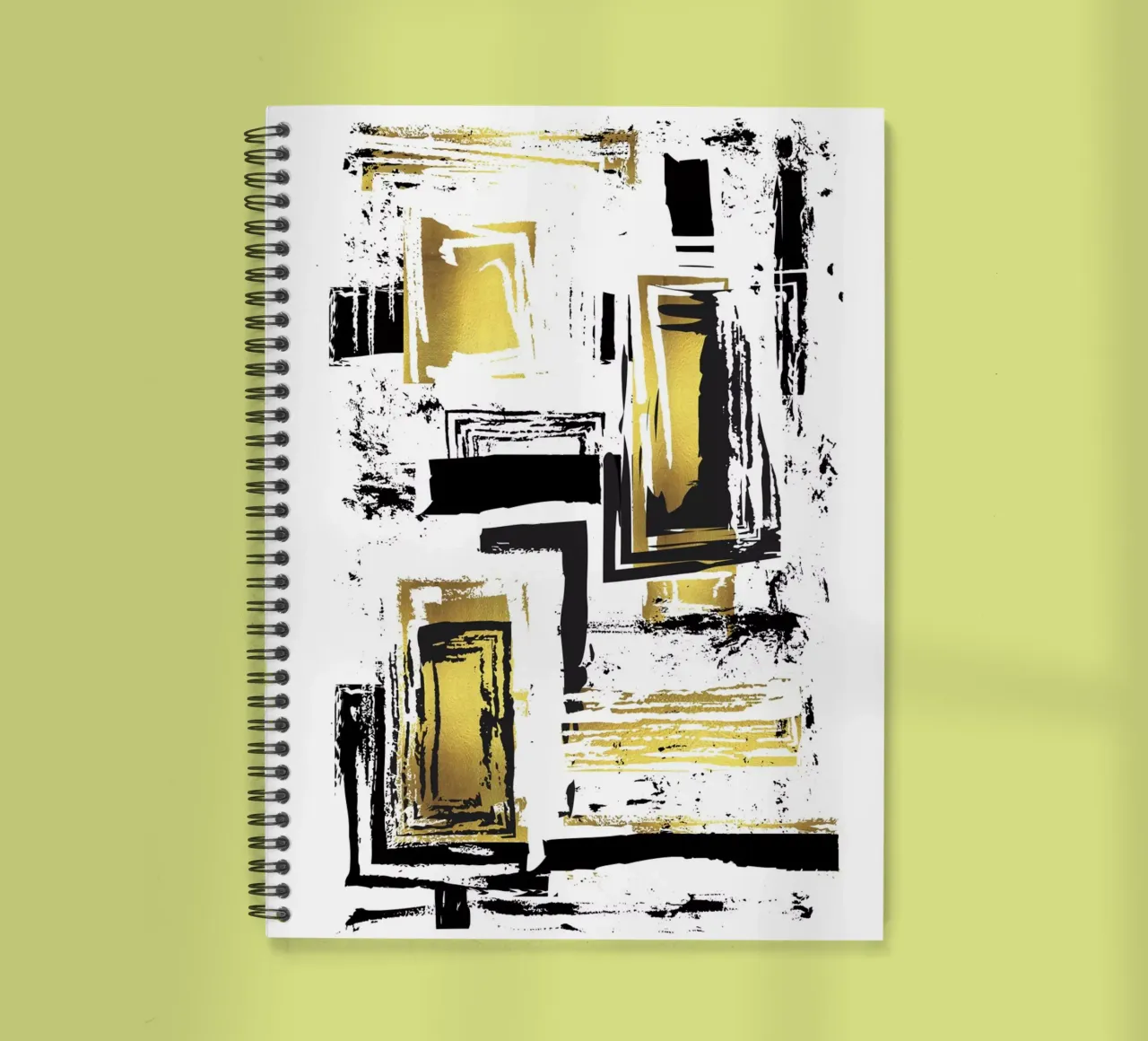 ABSTRACT ART Angular structures spiral notebook by Melanie Viola