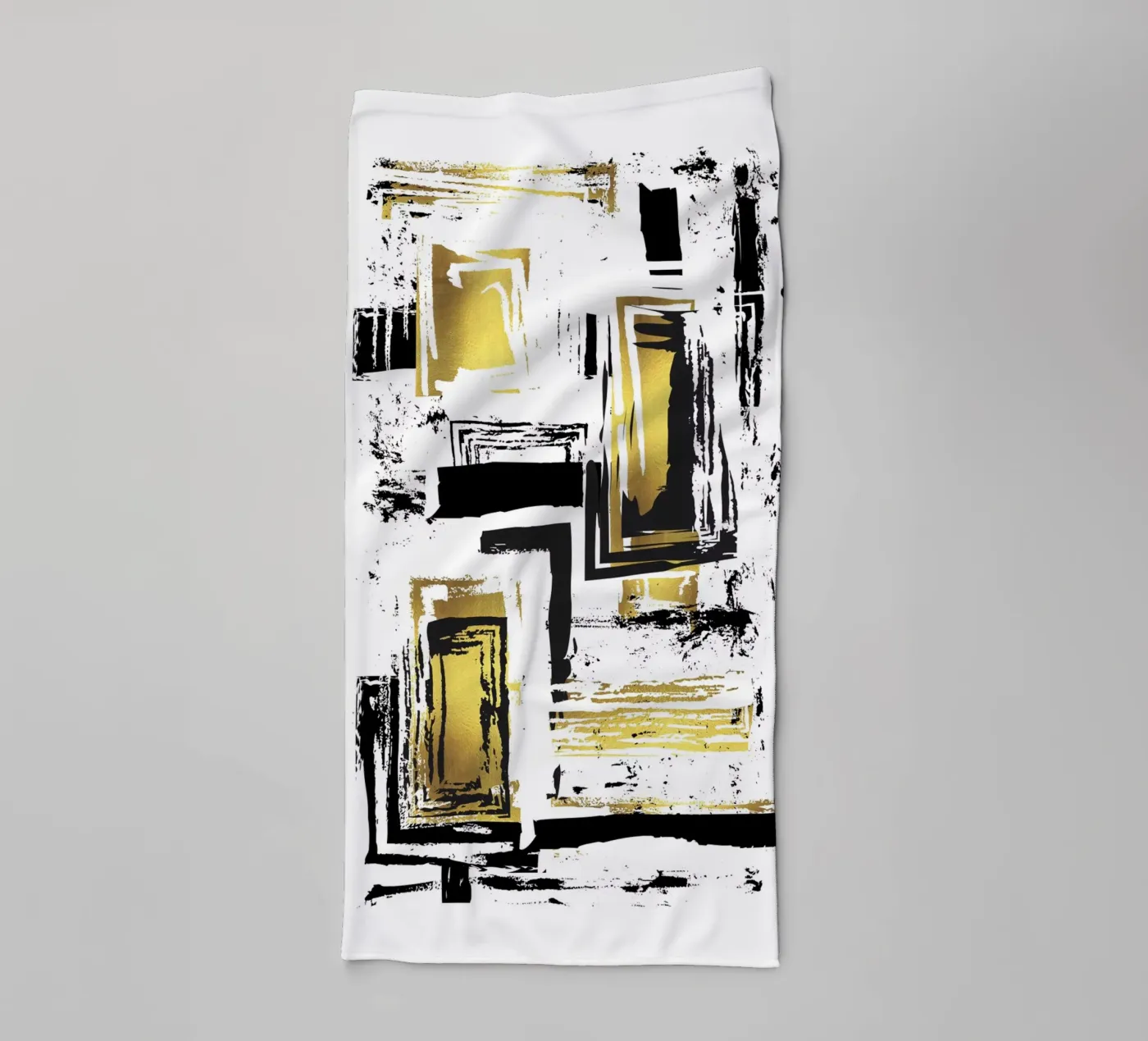 ABSTRACT KUNST Hoekige structuren badhanddoek van Melanie Viola