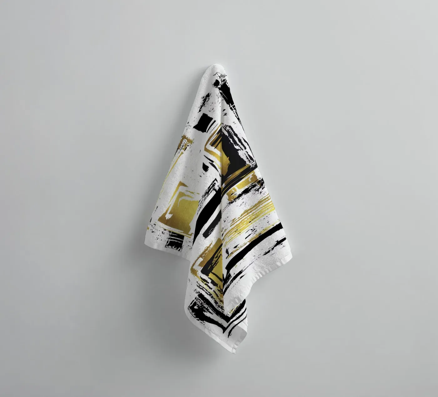 ABSTRACT KUNST Hoekige structuren badhanddoek van Melanie Viola