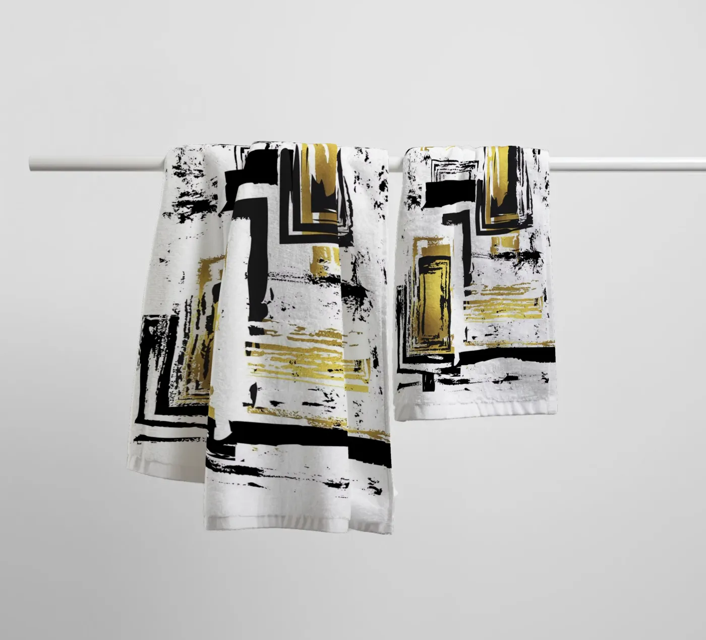 ABSTRACT KUNST Hoekige structuren badhanddoek van Melanie Viola