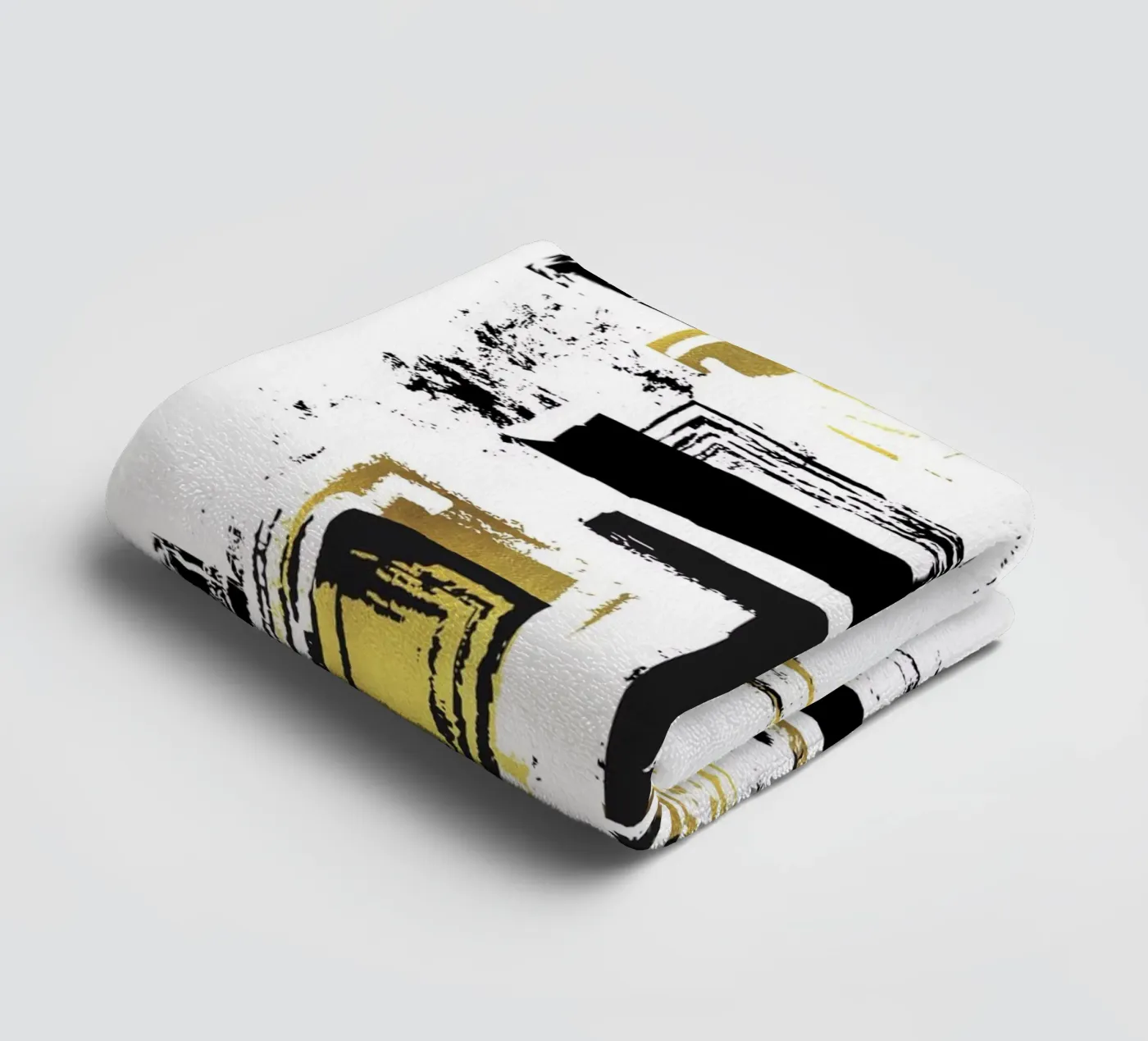 ABSTRACT KUNST Hoekige structuren badhanddoek van Melanie Viola