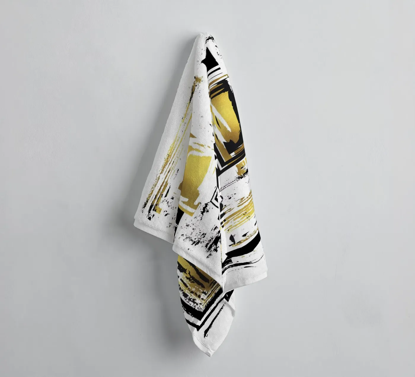 ABSTRACT KUNST Hoekige structuren badhanddoek van Melanie Viola