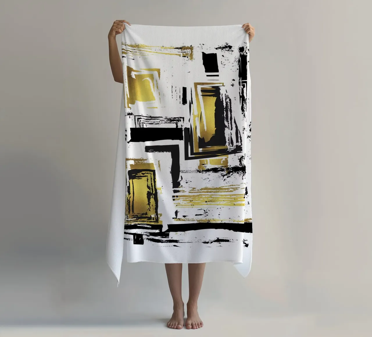 ABSTRACT ART Angular structures beach towel by Melanie Viola