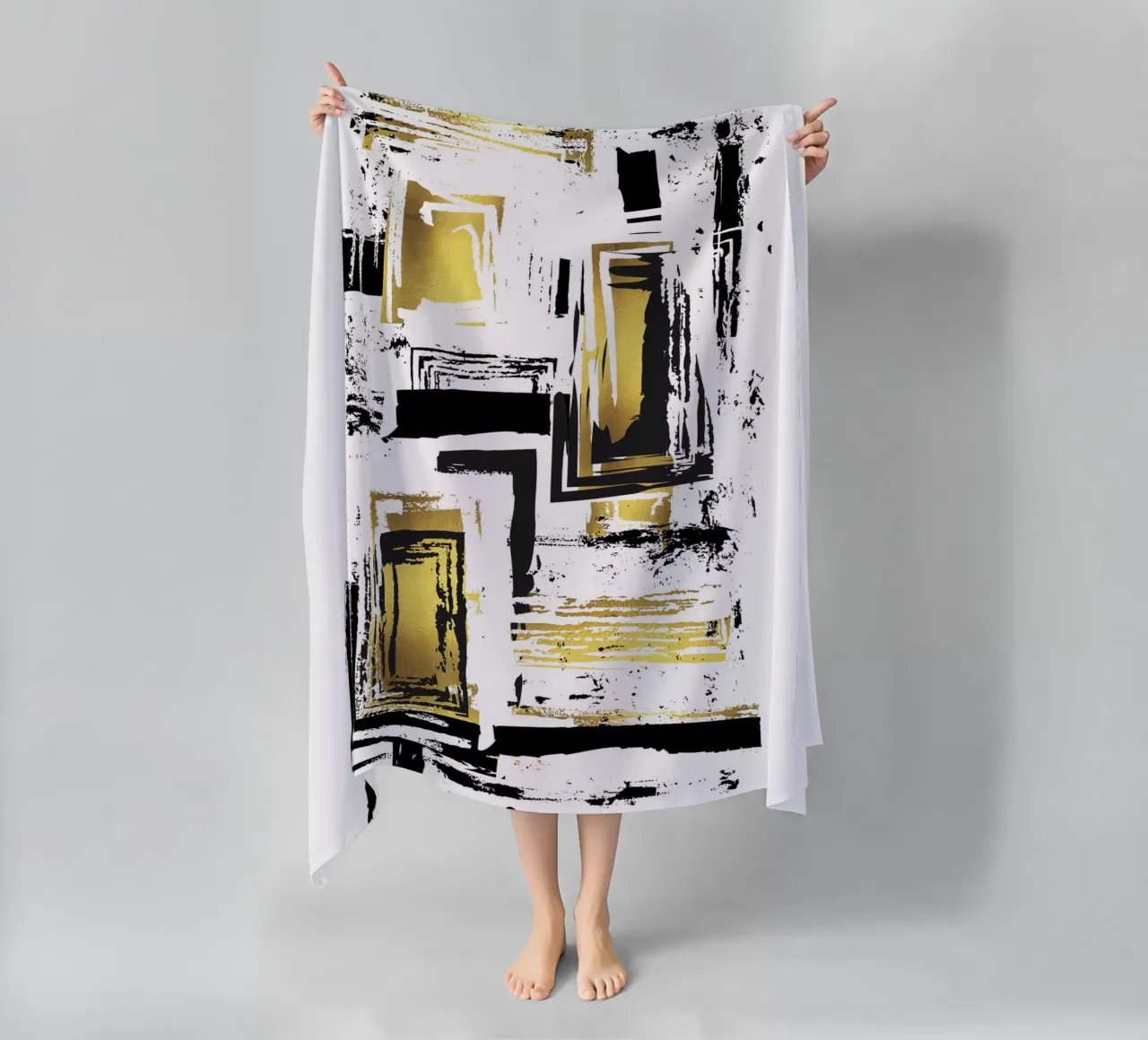 ABSTRACT ART Angular structures beach towel by Melanie Viola