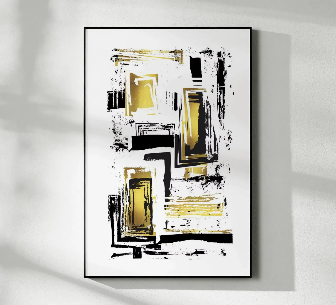 ABSTRACT KUNST Hoekige structuren acryl van Melanie Viola