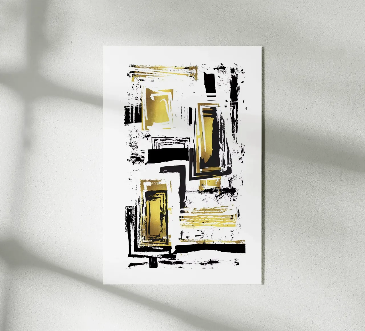 ABSTRACT KUNST Hoekige structuren acryl van Melanie Viola