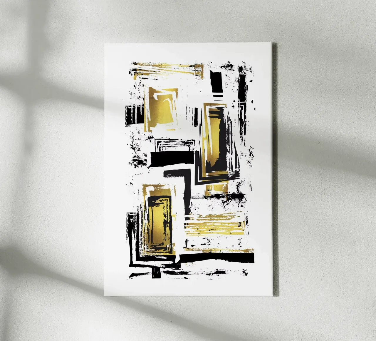 ABSTRACT ART Angular structures canvas with Floater frame by Melanie Viola