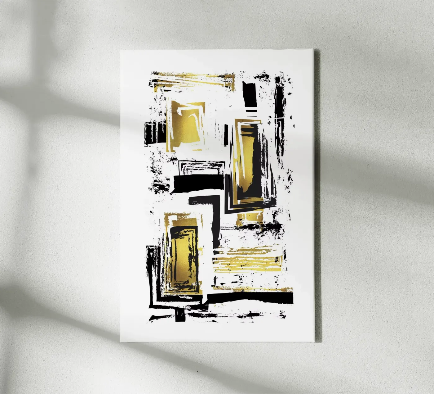 ABSTRACT KUNST Hoekige structuren canvas van Melanie Viola