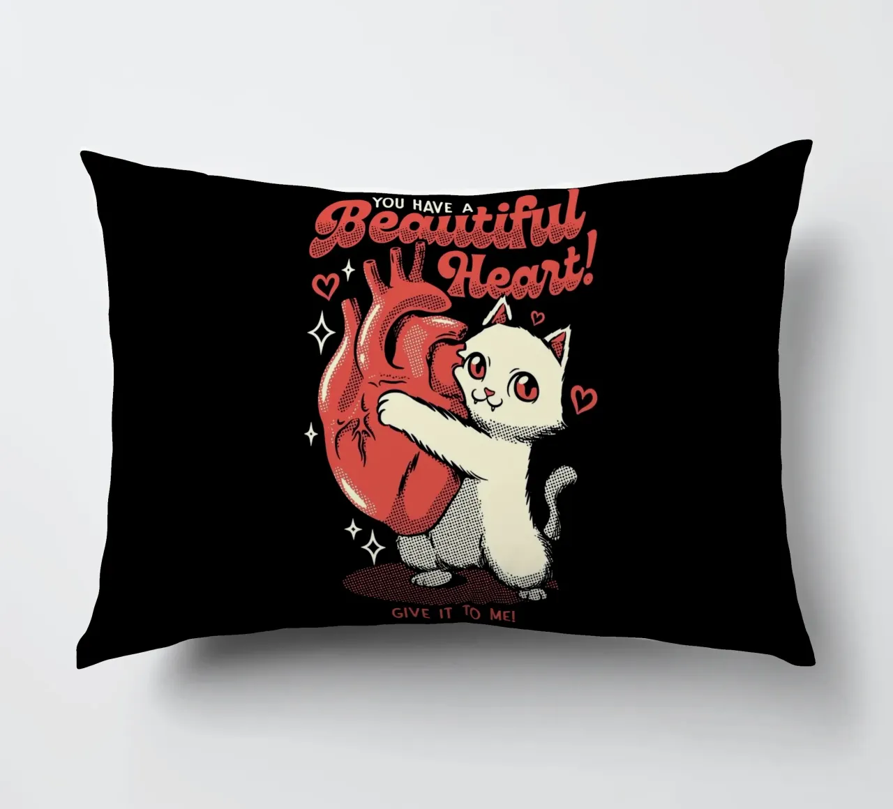 You Have a Beautiful Heart Cat decorative cushion by Tobe Fonseca