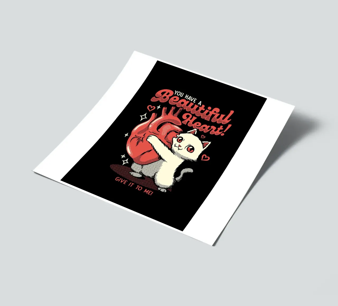 You Have a Beautiful Heart Cat sticker sheet by Tobe Fonseca