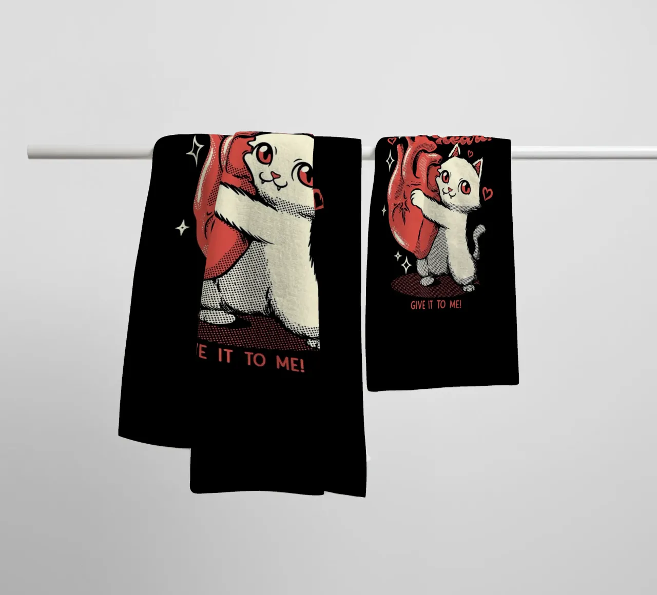 You Have a Beautiful Heart Cat towel by Tobe Fonseca