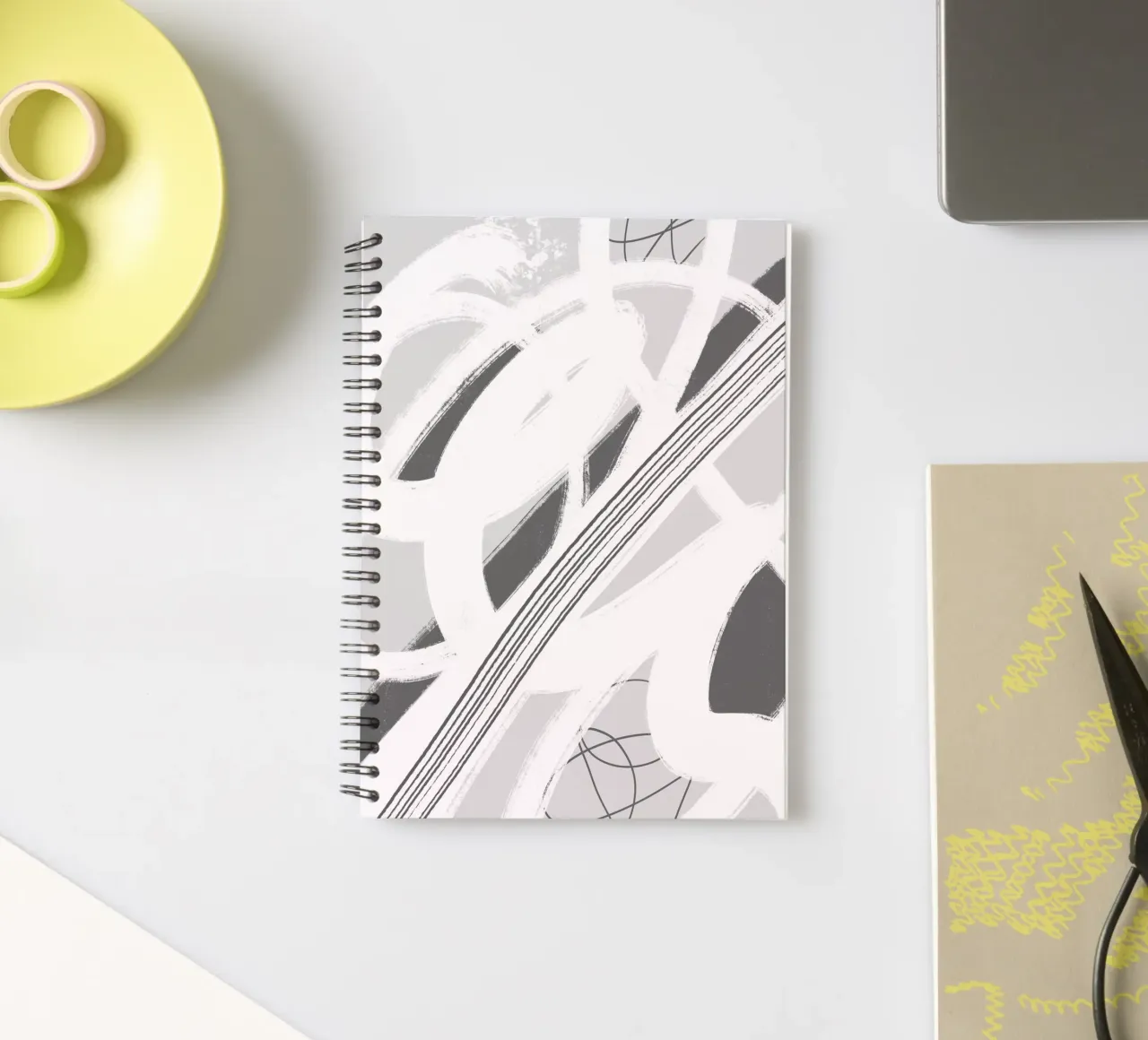 Abstract Painting No. 11 - Chaos and Silence spiral notebook by Melanie Viola