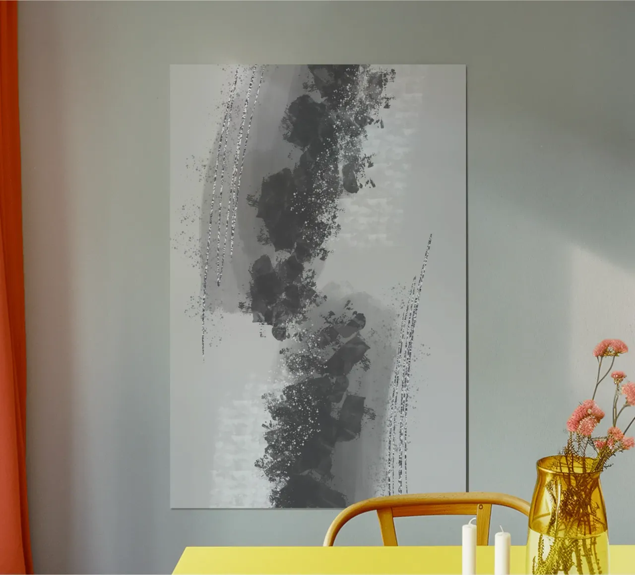 Pittura astratta n. 12 - Attrazione poster con telaio in alluminio da Melanie Viola