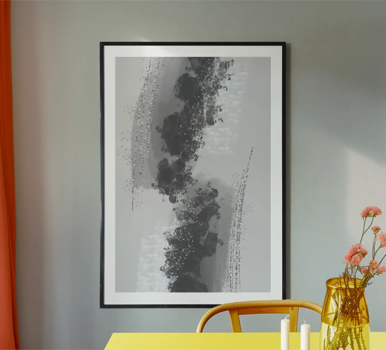 Pittura astratta n. 12 - Attrazione poster con telaio in alluminio da Melanie Viola