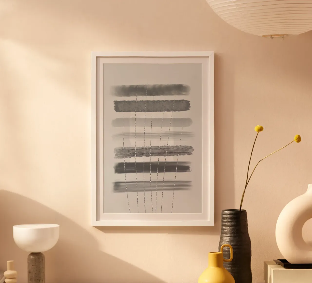 Pittura astratta n. 13 - Chiarezza poster con telaio in plastica da Melanie Viola