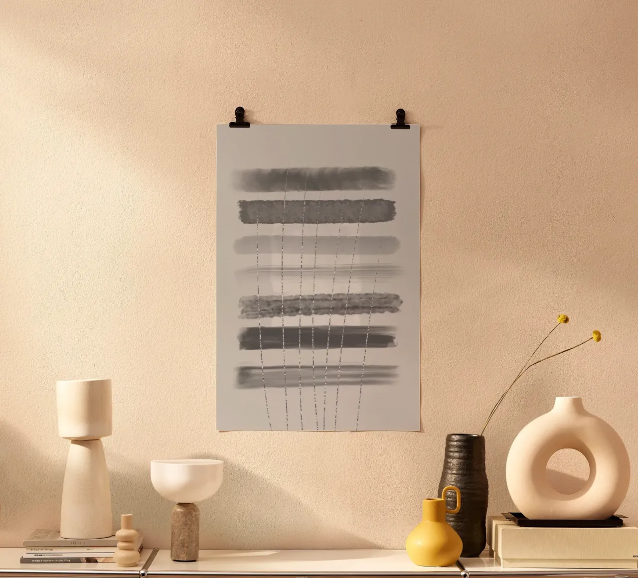 Pittura astratta n. 13 - Chiarezza poster con telaio in plastica da Melanie Viola