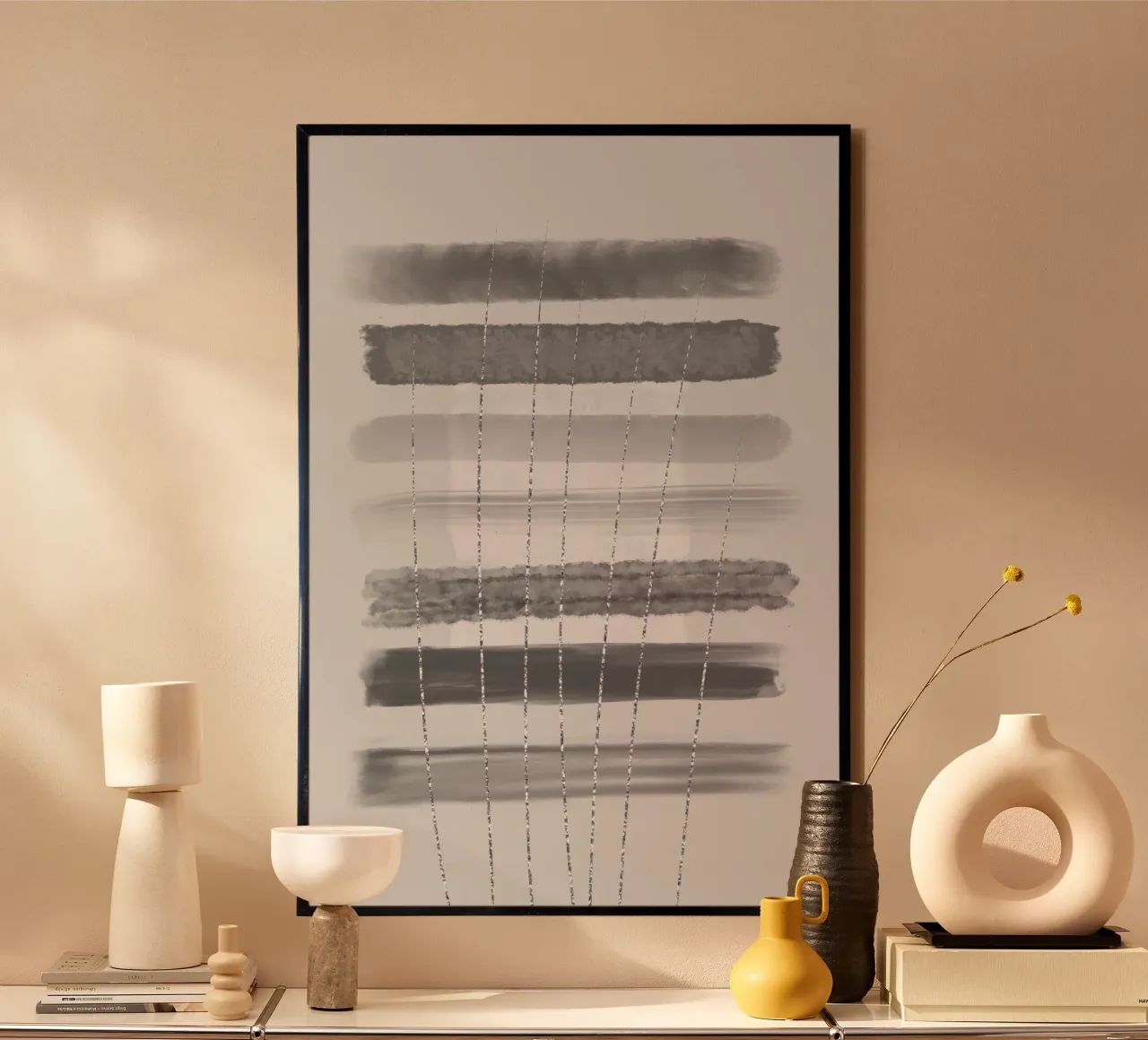 Pittura astratta n. 13 - Chiarezza poster con telaio in plastica da Melanie Viola