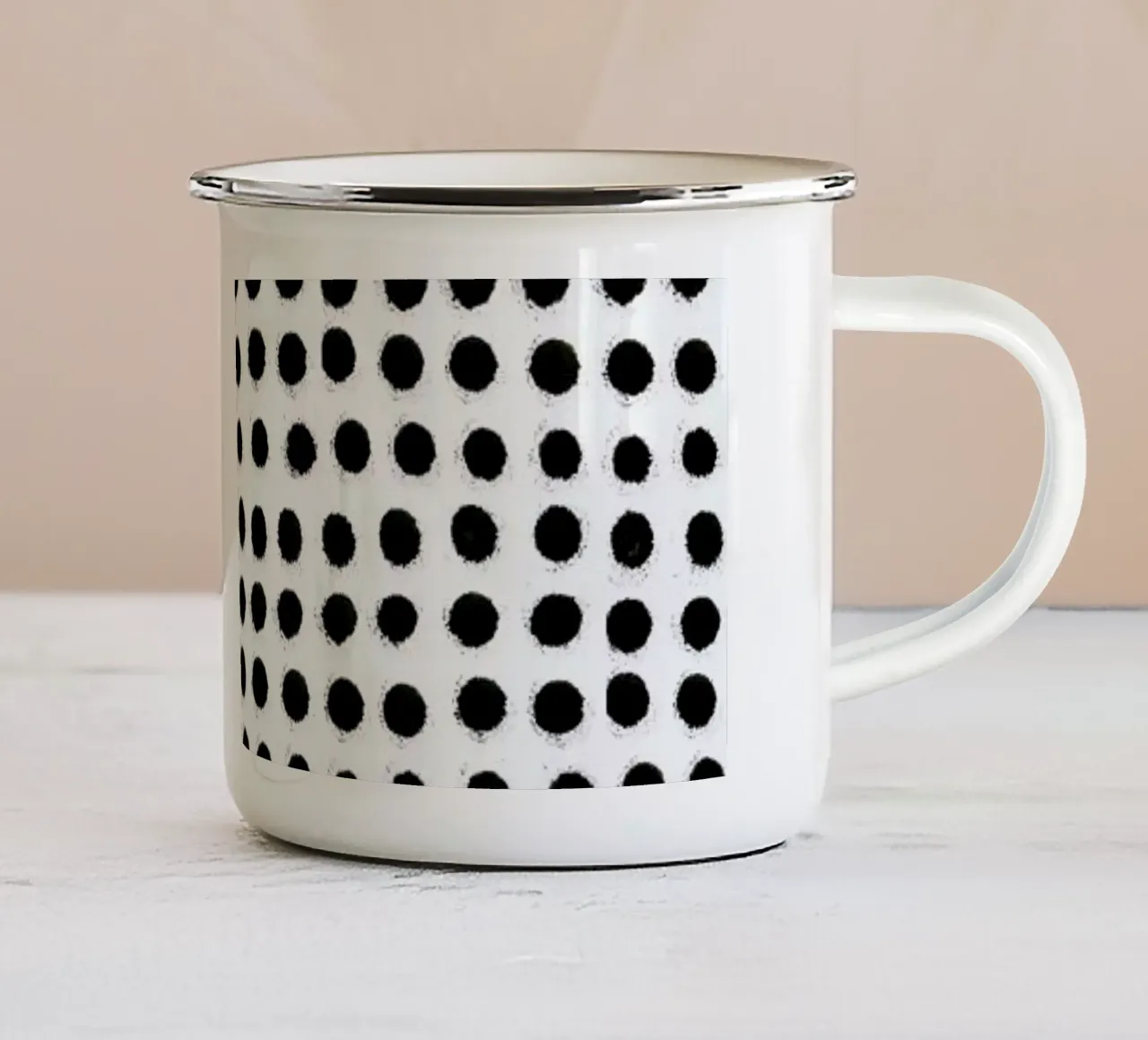 Ink Dots Emaille Tasse von Maren Gross