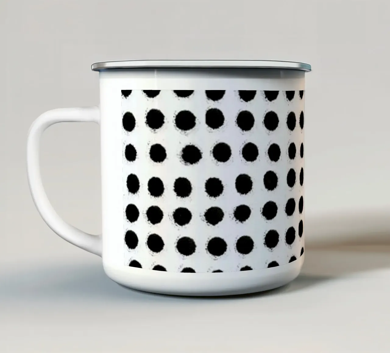 Ink Dots Emaille Tasse von Maren Gross