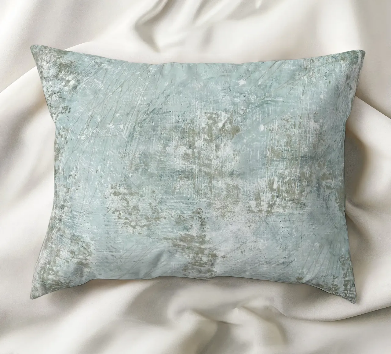textured paint aqua cuscino da IRIS LEHNHARDT FINE ART