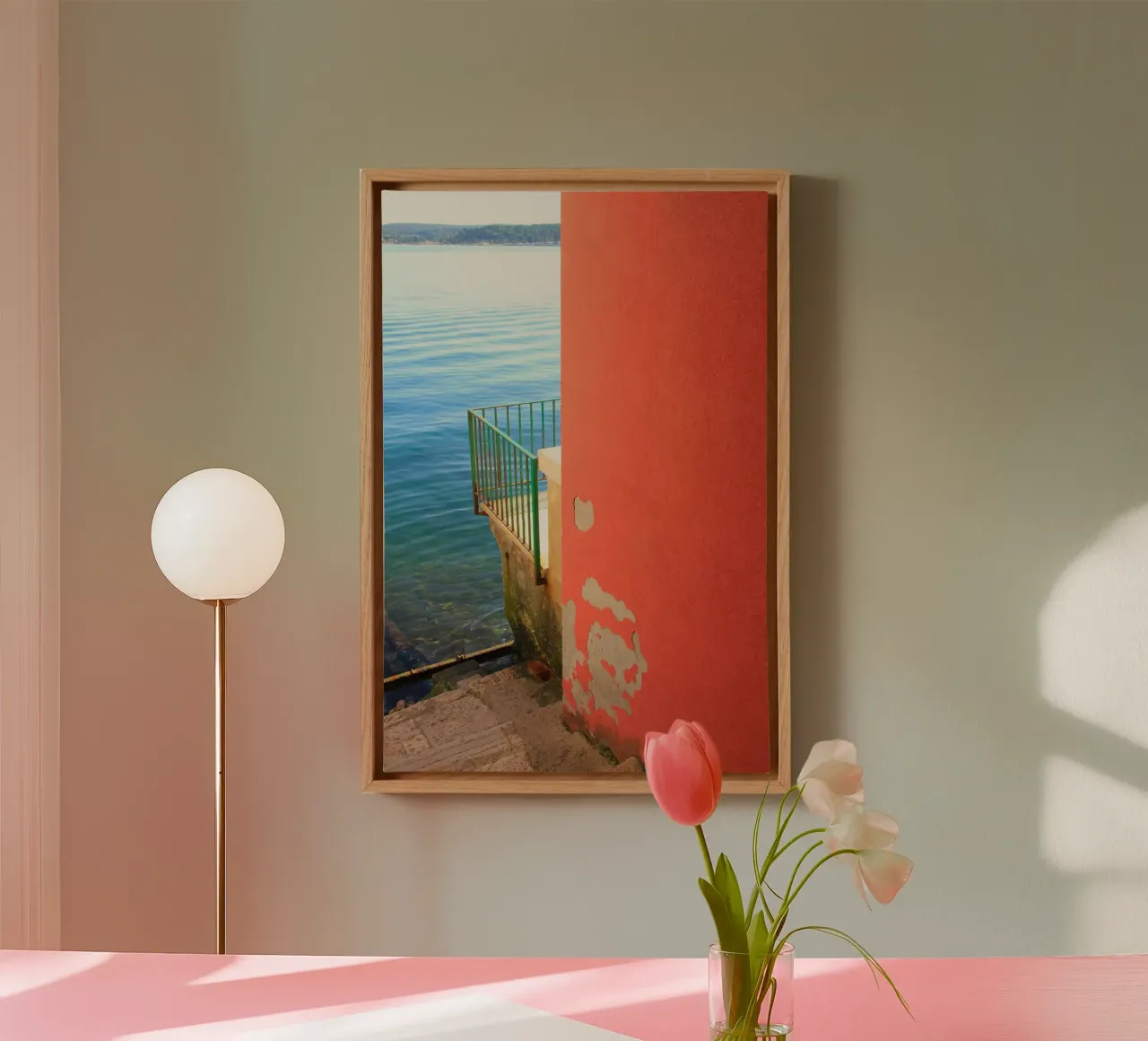 Huis aan zee canvas met Baklijst van eyes & tries