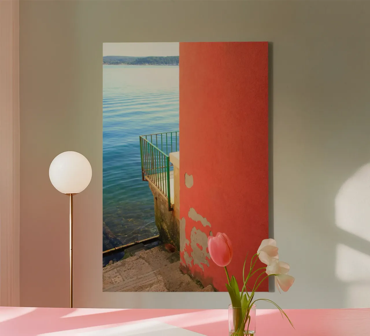 Huis aan zee canvas met Baklijst van eyes & tries
