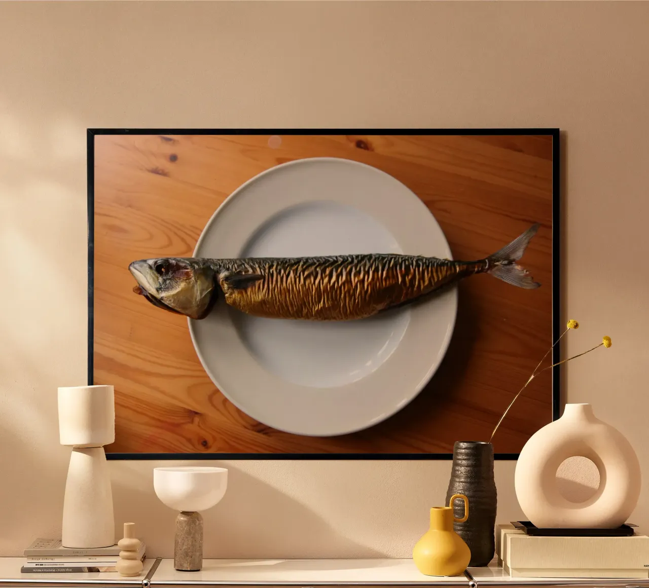 Pesce poster con telaio in legno da eyes & tries
