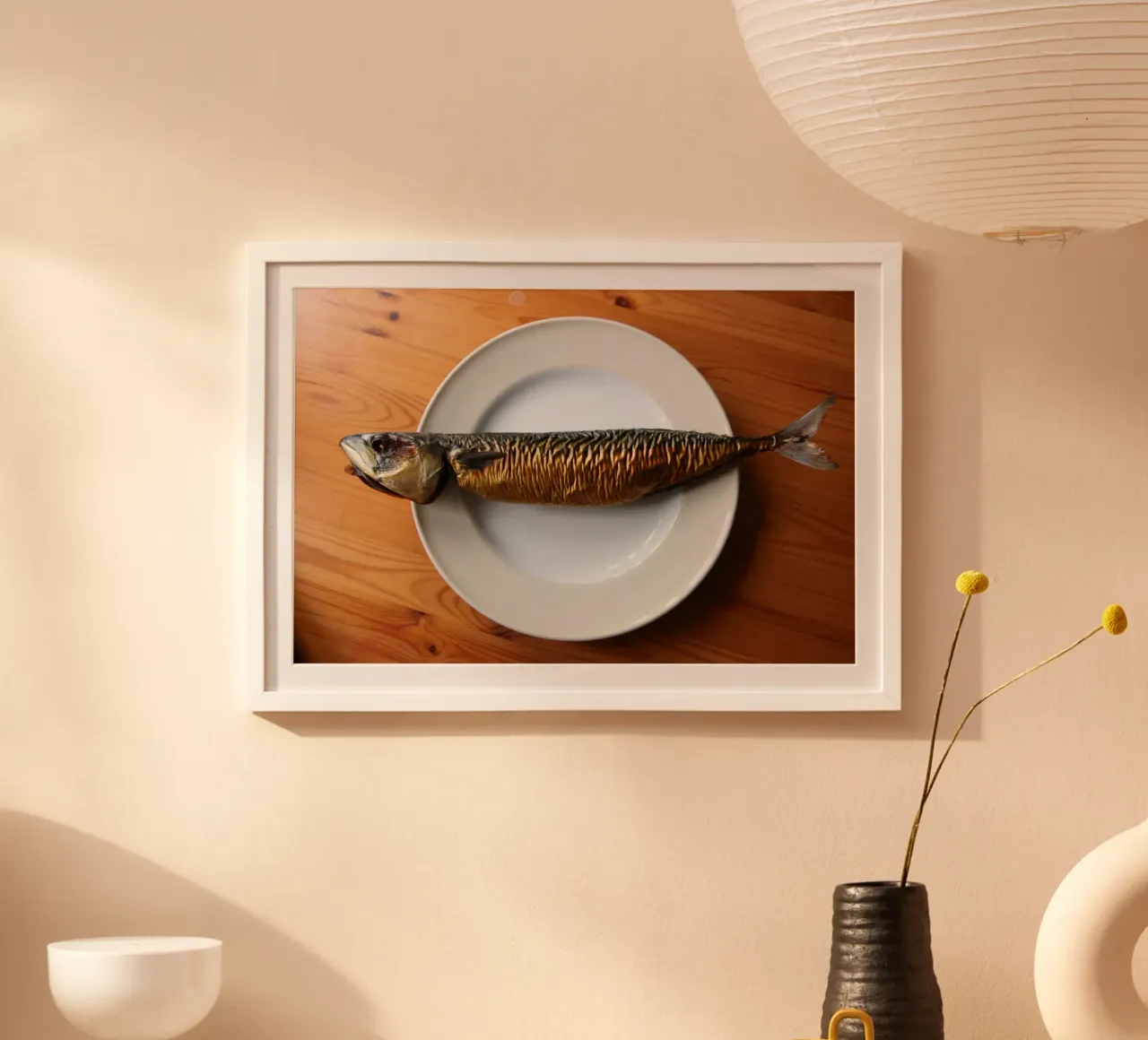 Pesce poster con telaio in legno da eyes & tries