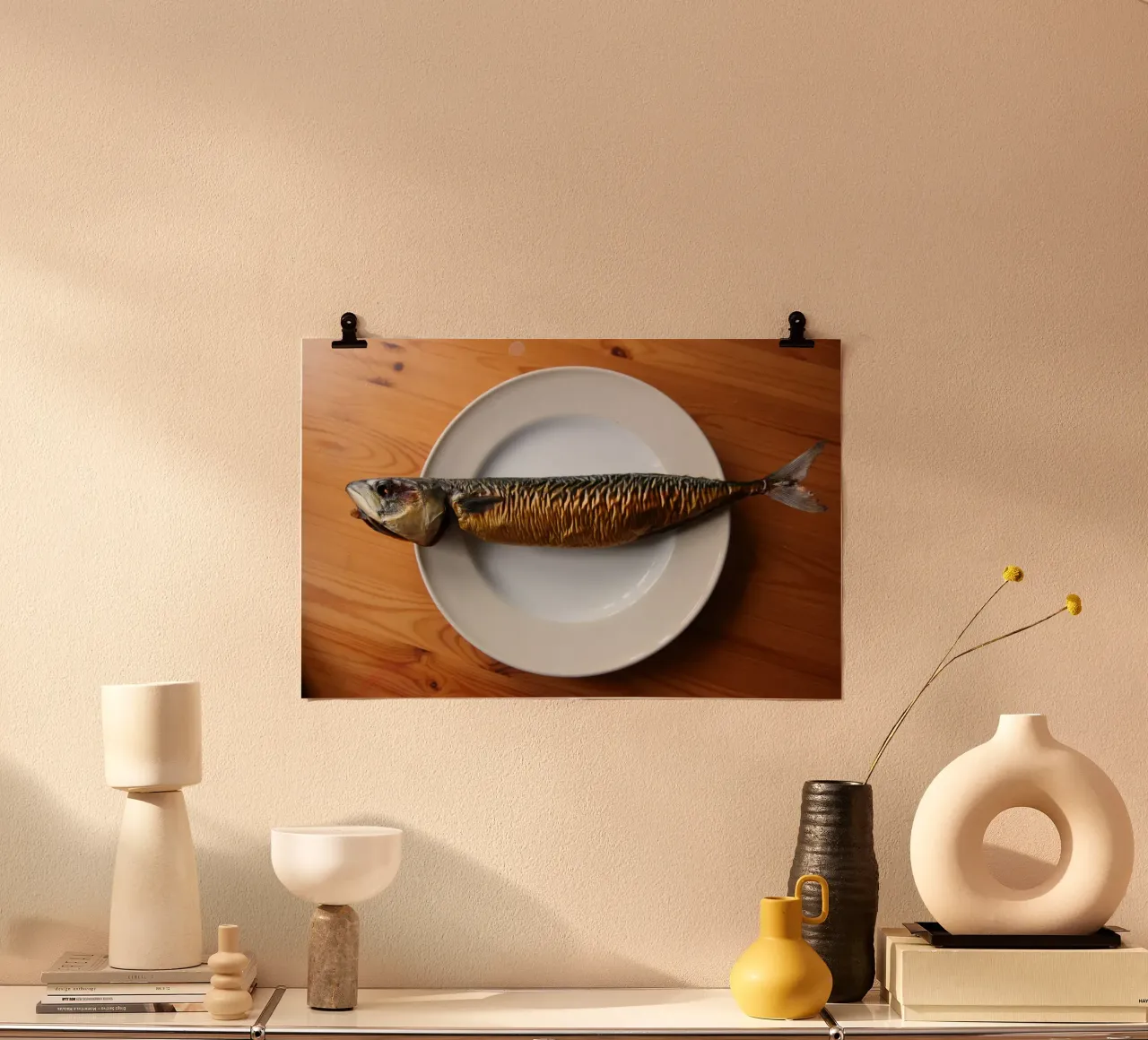 Pesce poster con telaio in legno da eyes & tries