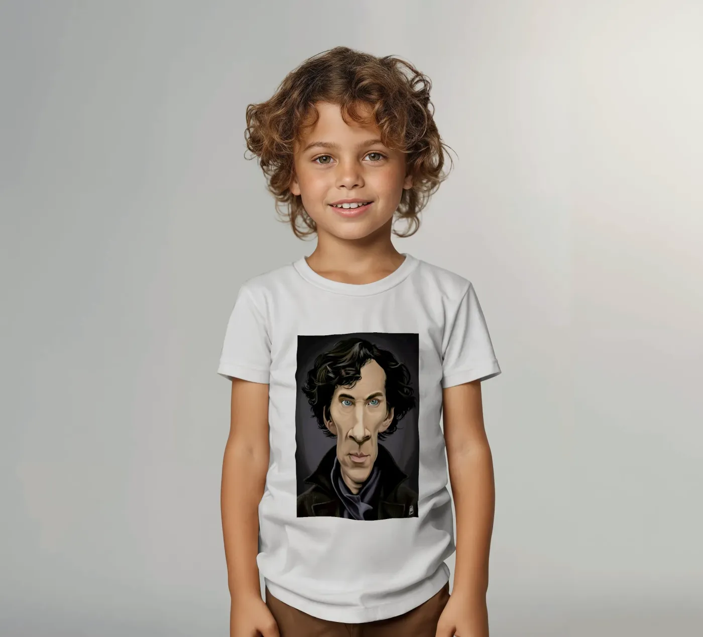 Benedict Cumberbatch kids t-shirt by Rob Art | Illustration