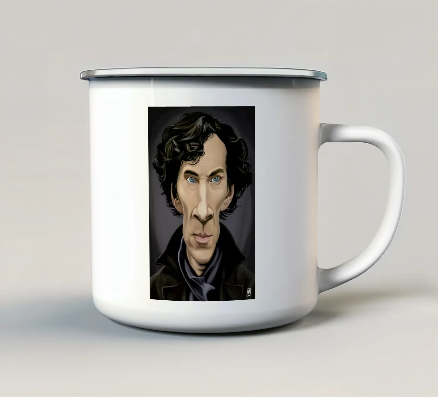 Benedict Cumberbatch enamel mug by Rob Art | Illustration