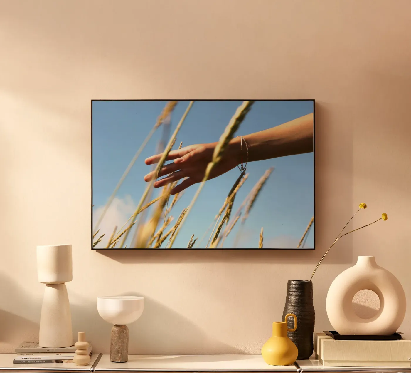 Hand in the grass acrylic glass by eyes & tries