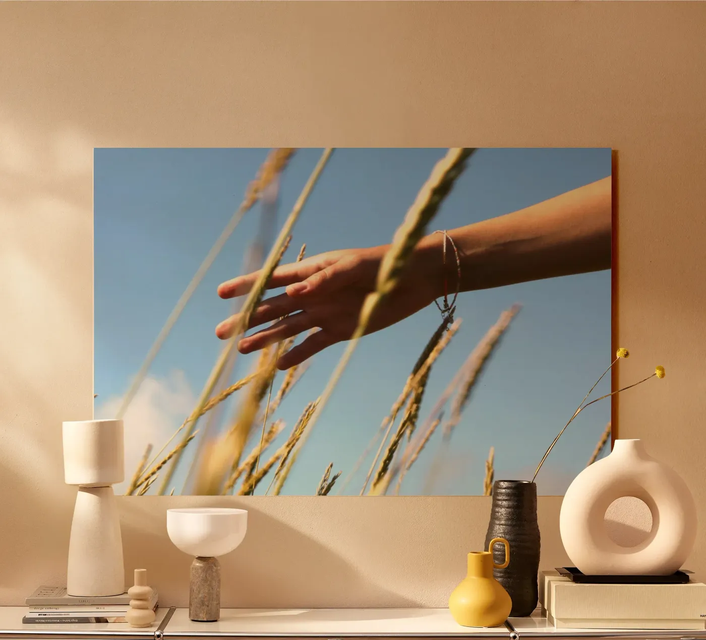 Hand in the grass acrylic glass by eyes & tries