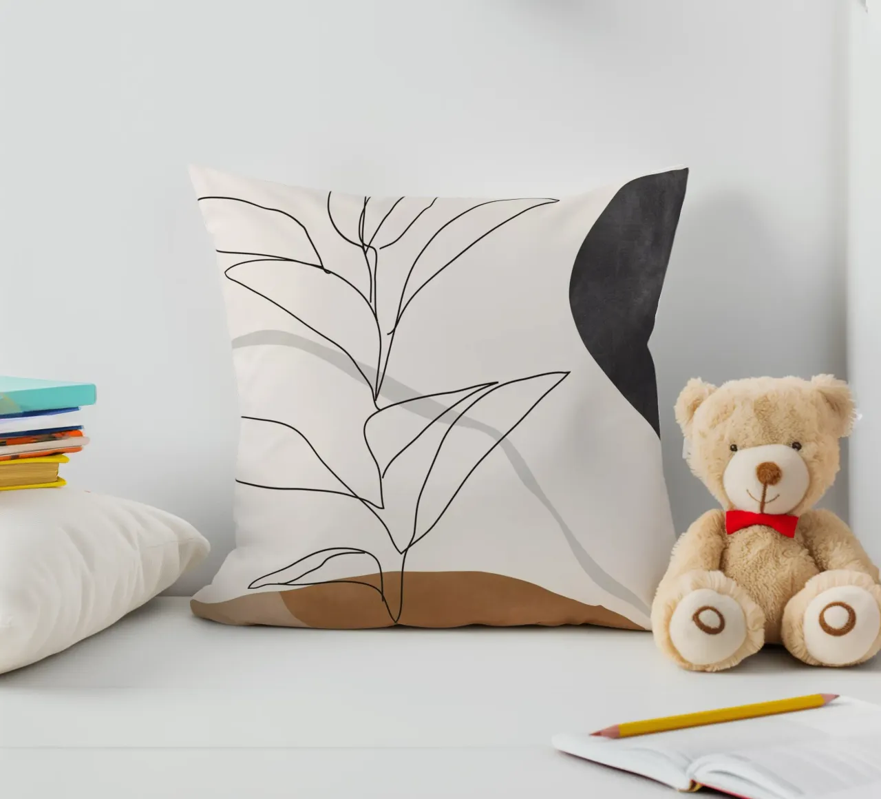 Abstract Art /Minimal Plant decorative cushion by ThingDesign