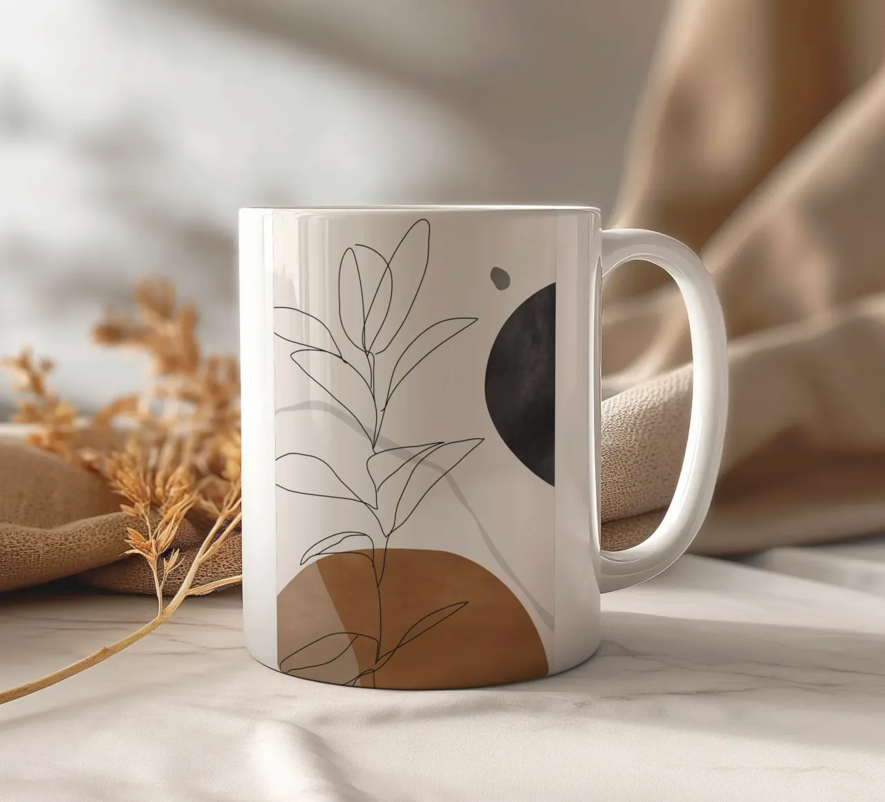 Abstrakte Kunst /Minimal Plant Keramik Tasse von ThingDesign
