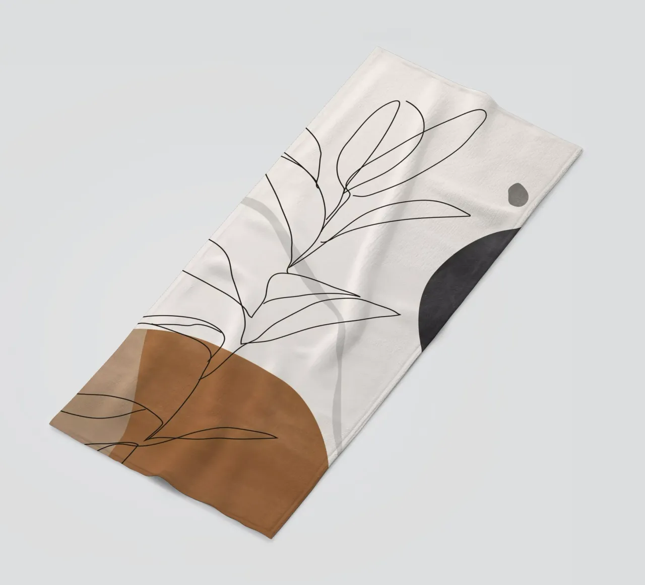 Abstract Art /Minimal Plant beach towel by ThingDesign