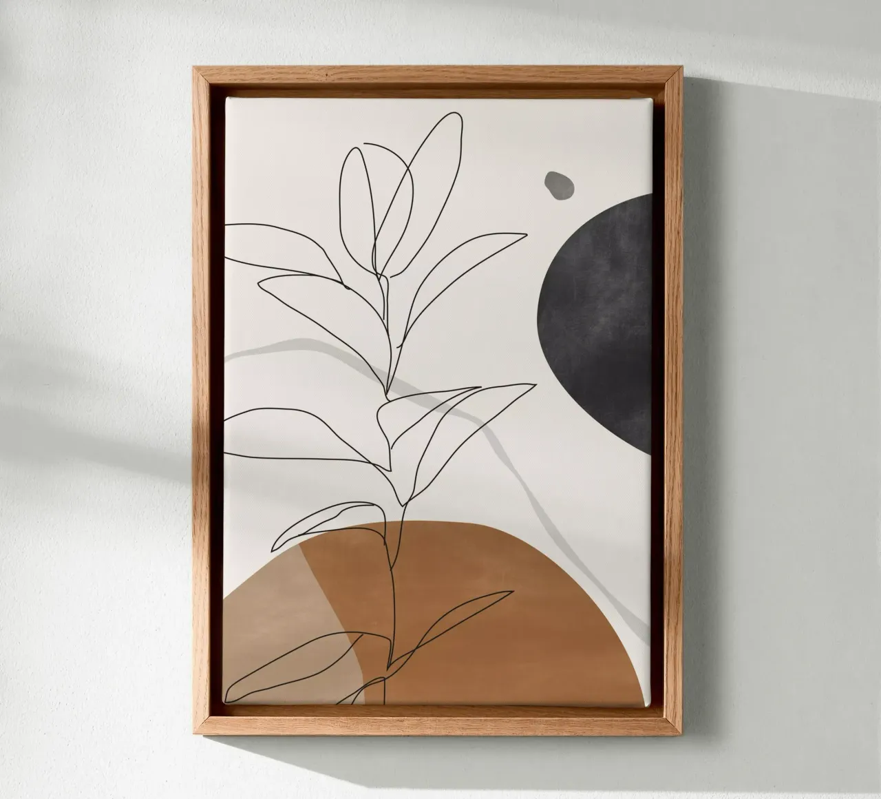 Abstracte Kunst /Minimal Plant canvas met Baklijst van ThingDesign