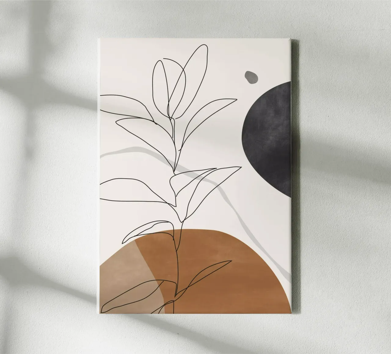 Abstracte Kunst /Minimal Plant canvas met Baklijst van ThingDesign