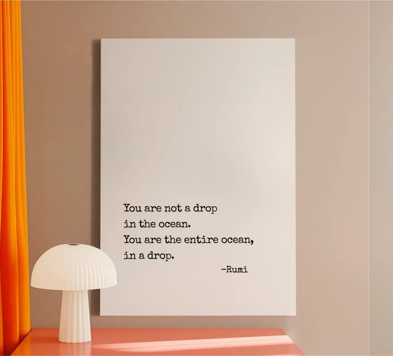 You are not a drop in the ocean - Rumi quote canvas by Paigaam Studio