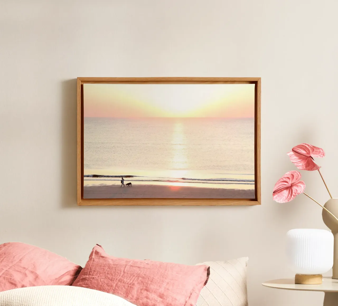Insel Sylt | Sonenuntergang tela con Cornice a cassetta da eyes & tries