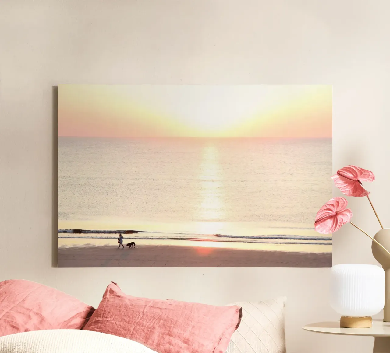 Insel Sylt | Sonenuntergang tela con Cornice a cassetta da eyes & tries
