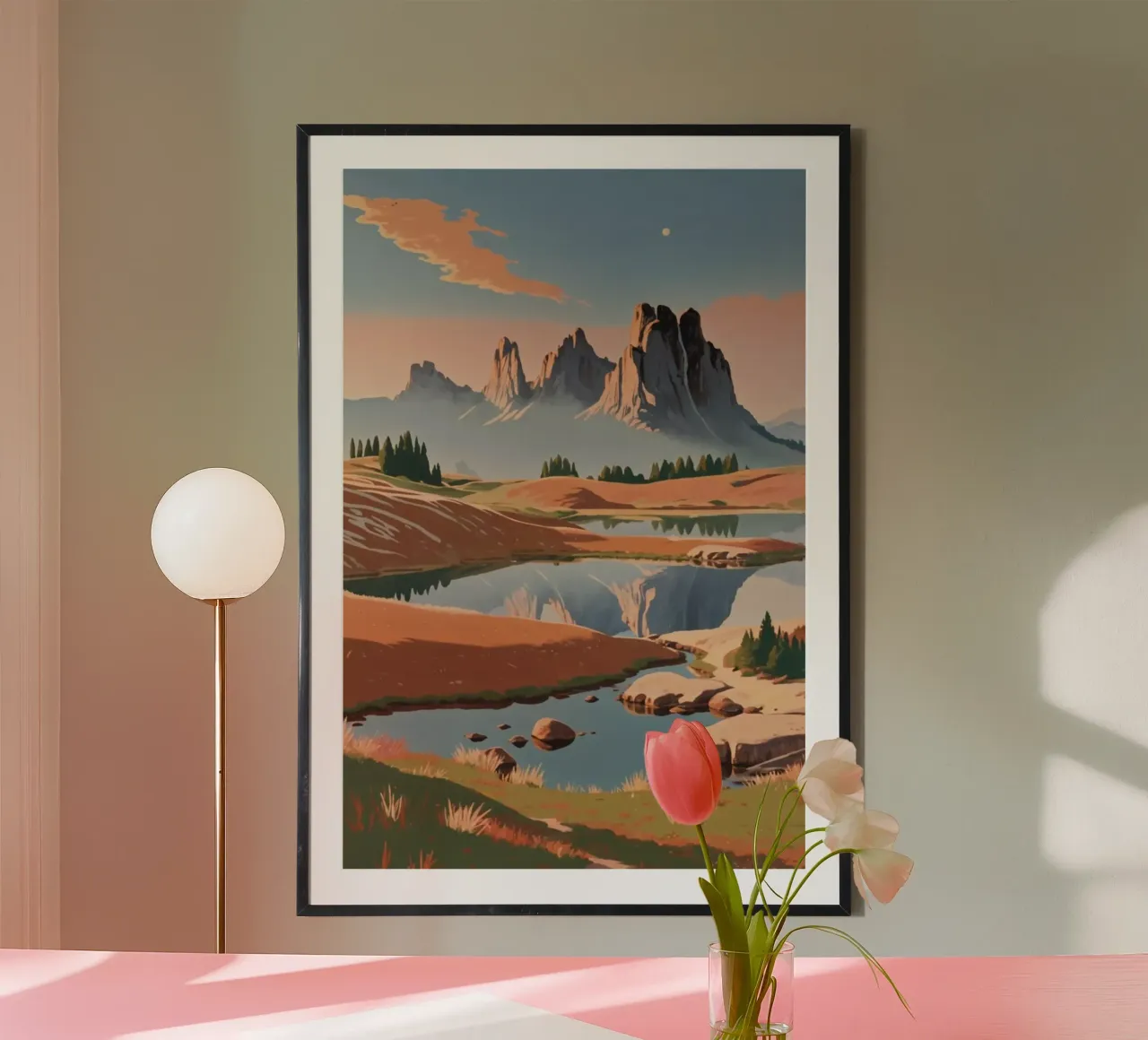 Alpe di Siusi in un sogno d'autunno | Werk 7 poster con telaio in plastica da AlbertKlee