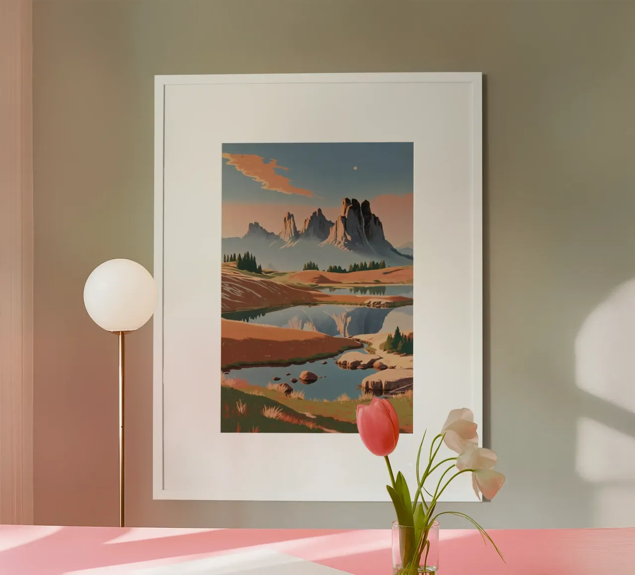 Alpe di Siusi in un sogno d'autunno | Werk 7 poster con telaio in plastica da AlbertKlee